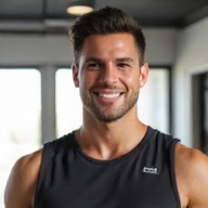 Retrato de Carlos, un hombre sonriente en sus 30s, con un físico más tonificado.